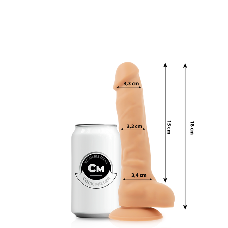 COCK MILLER – DILDO REALISTIC SILICONE DENSITY ARTICULABLE FLESH 18 CM