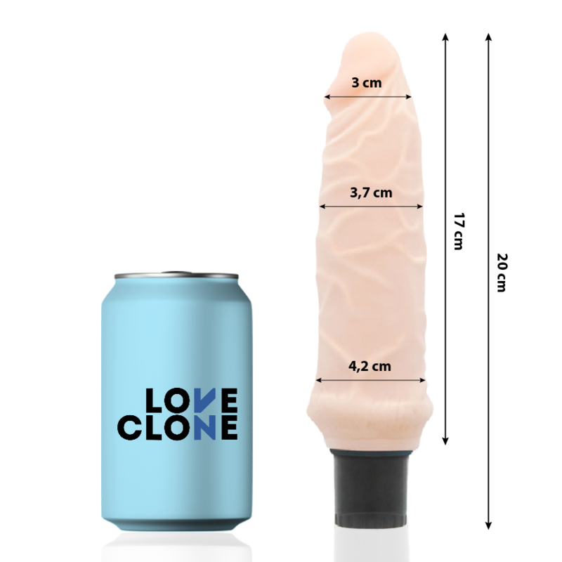 LOVECLONE – IVAR SELF LUBRICATION VIBRATOR 20 CM -O- 3.7 CM