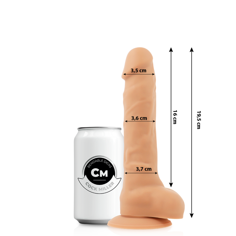 COCK MILLER – DILDO REALISTIC SILICONE DENSITY ARTICULABLE FLESH 19.5 CM
