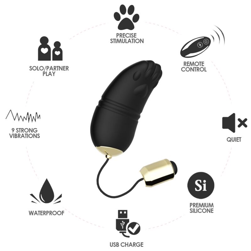 ARMONY – KITTY EGG VIBRATOR G-SPOT REMOTE CONTROL BLACK