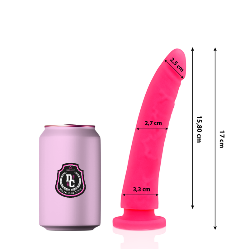 DELTA CLUB – TOYS PINK DILDO MEDICAL SILICONE 17 CM -O- 3 CM