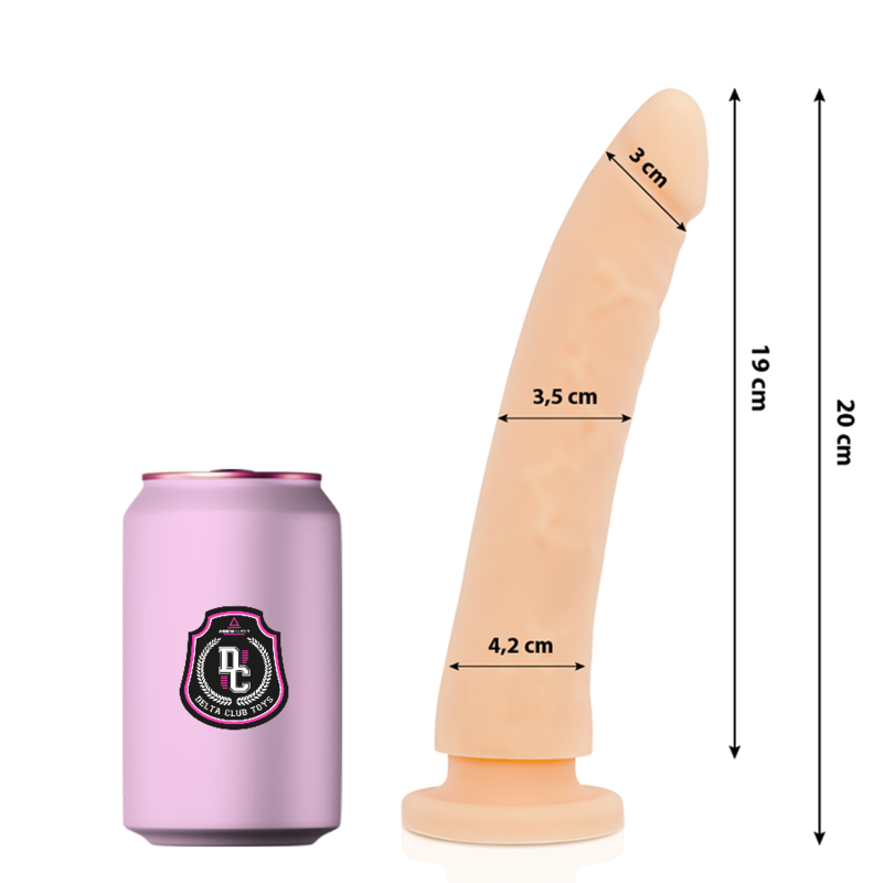 DELTA CLUB – TOYS NATURAL DILDO MEDICAL SILICONE 20 CM -O- 4 CM