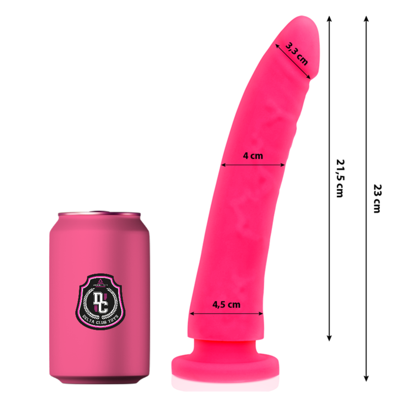 DELTA CLUB – TOYS PINK DILDO MEDICAL SILICONE 23 CM -O- 4.5 CM