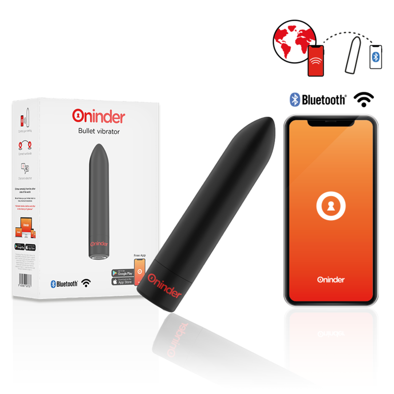 ONINDER – BERLIN BULLET VIBRATOR BLACK 9 MODES 8.5 X 2 CM – FREE APP