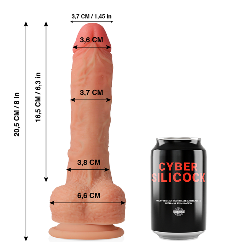 CYBER SILICOCK – CONNOR ULTRA REALISTIC SOFT LIQUID SILICONE 20.5 CM -O- 3.7 CM