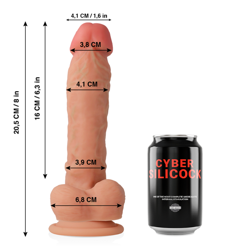 CYBER SILICOCK – ULTRA REALISTIC SOFT LIQUID SILICONE DONG 20.5 CM -O- 4.1 CM
