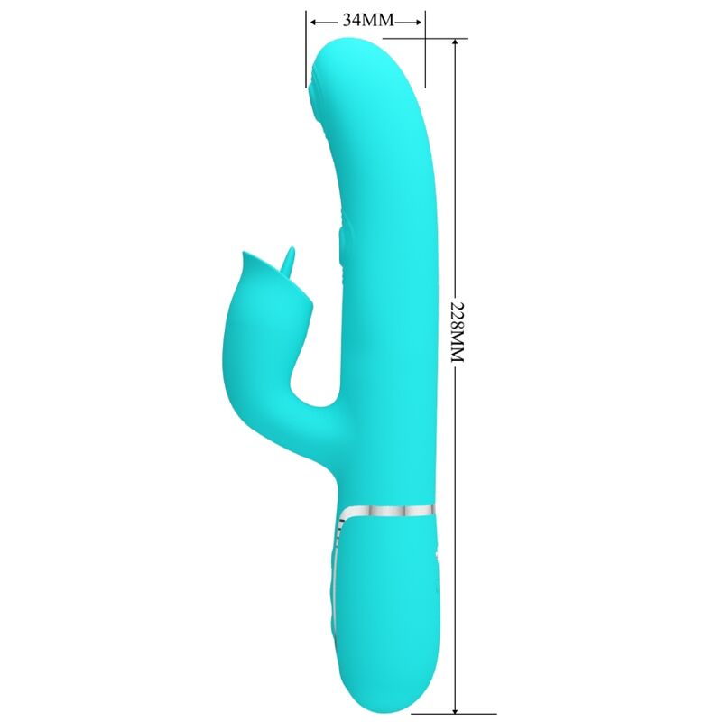PRETTY LOVE – RABBIT VIBRATOR WITH LICKING AQUA GREEN