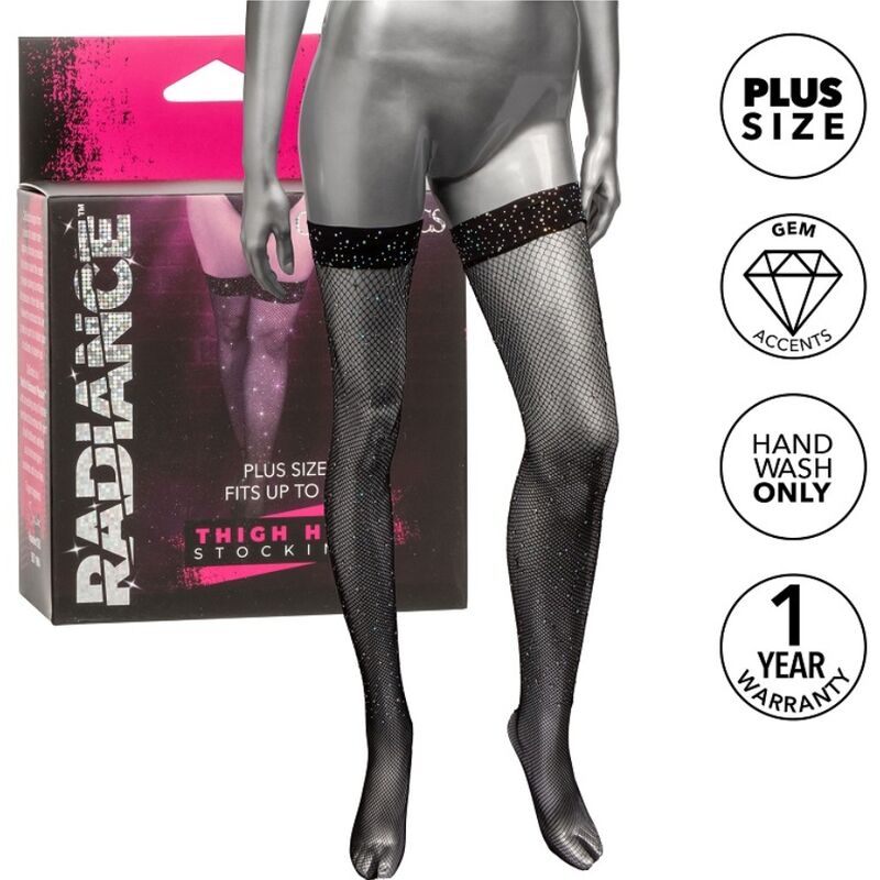 CALEXOTICS – RADIANCE THIGH HIGH STOCKINGS RHINE PLUS SIZE