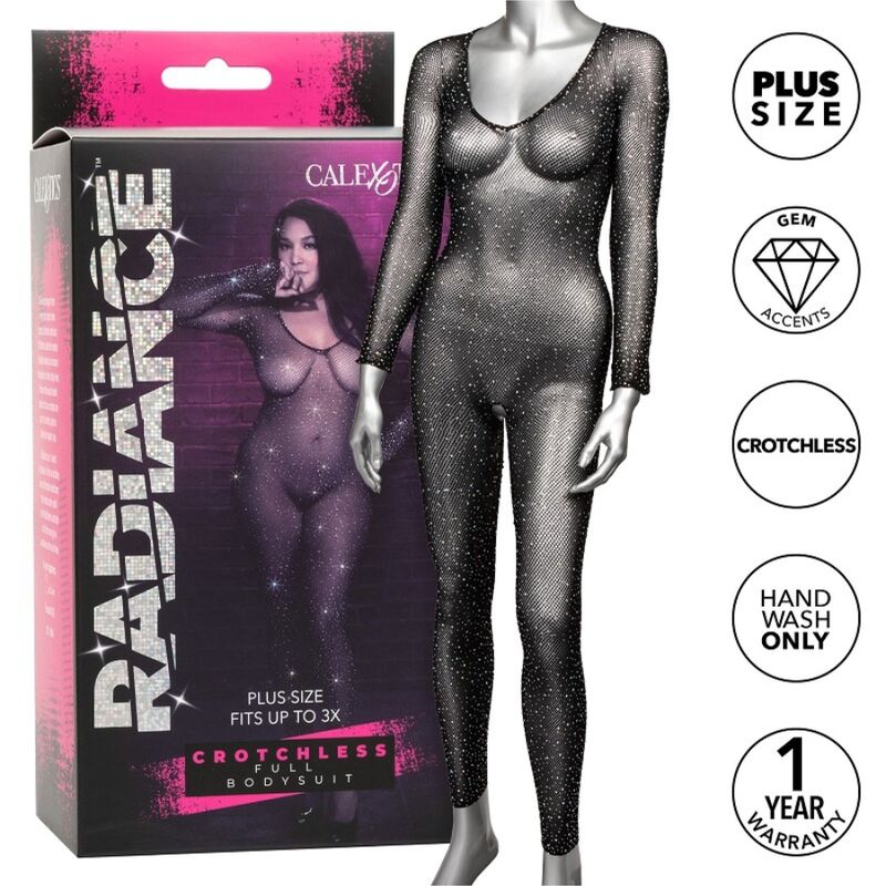 CALEXOTICS – RADIANCE CROTCHLESS FULL BODYSUIT RHINE PLUS SIZE