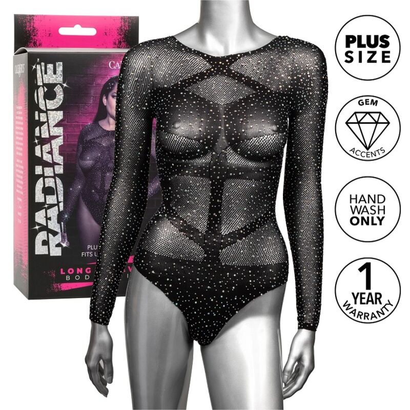 CALEXOTICS – RADIANCE LONG SLEEVE BODYSUIT RHINE PLUS SIZE