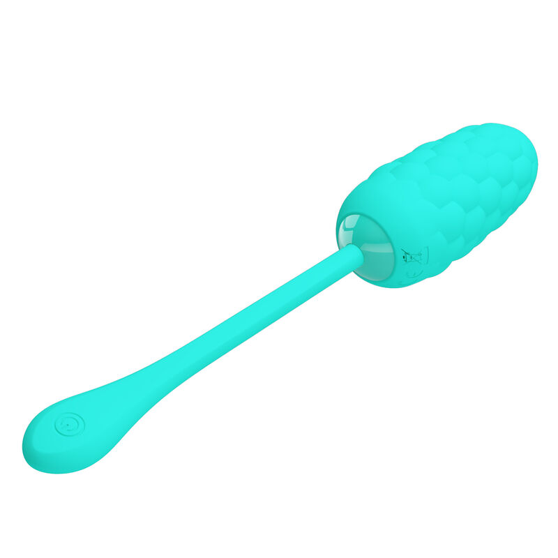 PRETTY LOVE – VIBRATING EGG WITH AQUA GREEN RECHARGEABLE MARINE TEXTURE