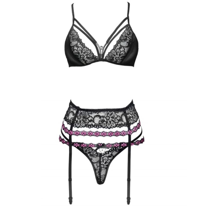 LIVCO CORSETTI FASHION - SNEHANA LC 90443 SUJETADOR + LIGUERO + PANTY NEGRO - Image 3
