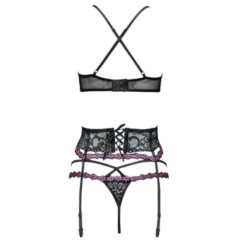 LIVCO CORSETTI FASHION - SNEHANA LC 90443 SUJETADOR + LIGUERO + PANTY NEGRO - Image 4