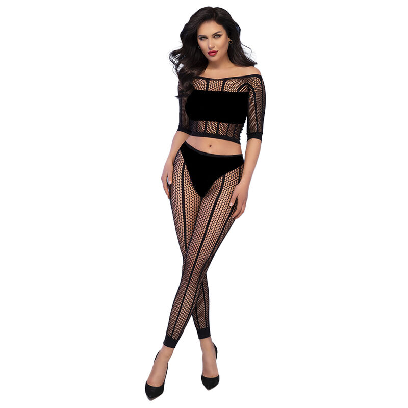 CHILIROSE – CR 4647 TOP  LEGGINS BLACK S/M