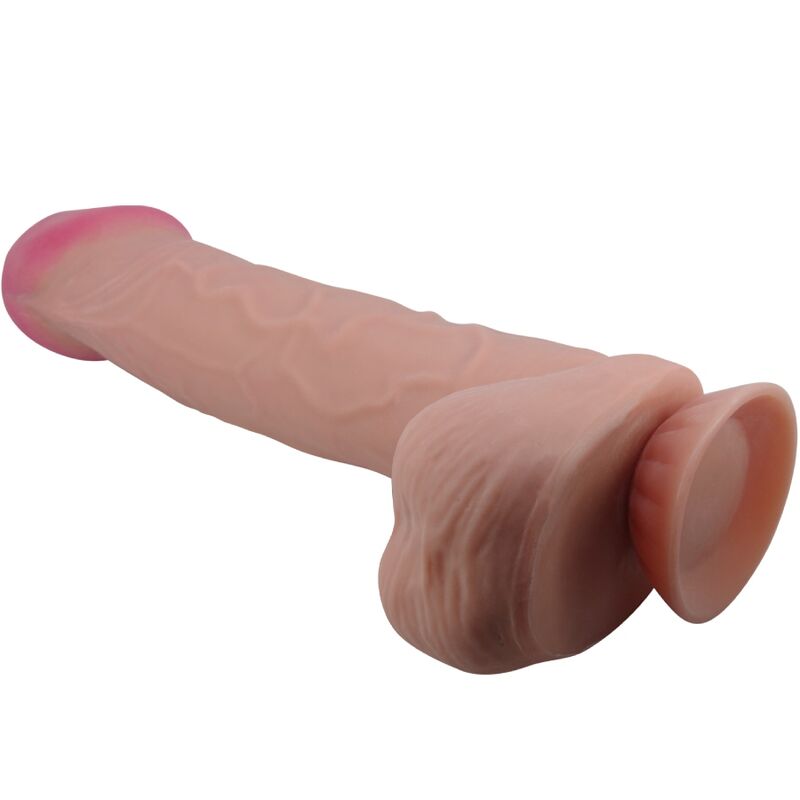 PRETTY LOVE – SLIDING SKIN SERIES REALISTIC DILDO WITH SLIDING SKIN SUCTION CUP BROWN 26 CM