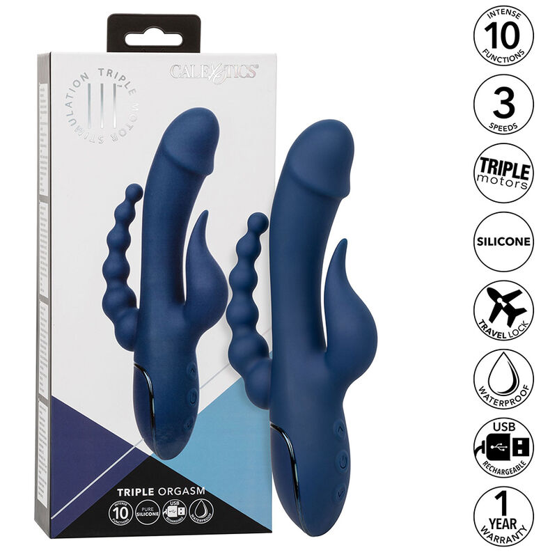 CALEXOTICS – VIBRATOR TRIPLE ORGASM BLUE