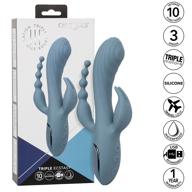 CALEXOTICS – VIBRATOR TRIPLE ECSTASY GREY