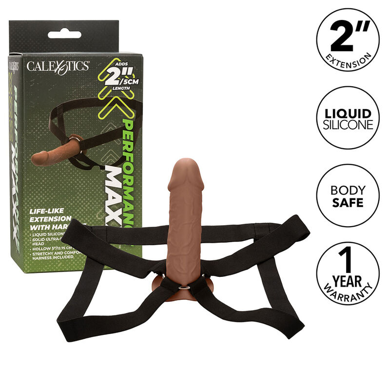 CALEXOTICS – PERFORMANCE MAXX LIFE-LIKE EXTENSION WITH HARNESS BROWN SKIN