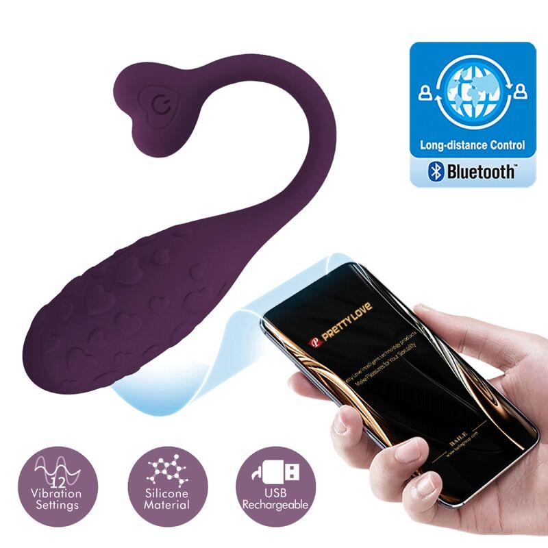 PRETTY LOVE – FISHERMAN APP CONTROLLED  VIBRATING EGG LILA