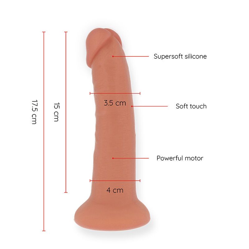 ONINDER – SMALL BOGOTÁ VIBRATOR DILDO 9 SPEEDS NATURAL 17.5 CM -O- 4 CM – FREE APP