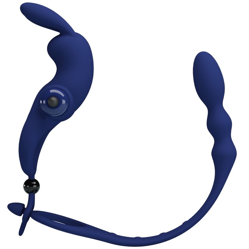 PRETTY LOVE – AYAD RABBIT VIBRATOR RING WITH PLUG BLUE
