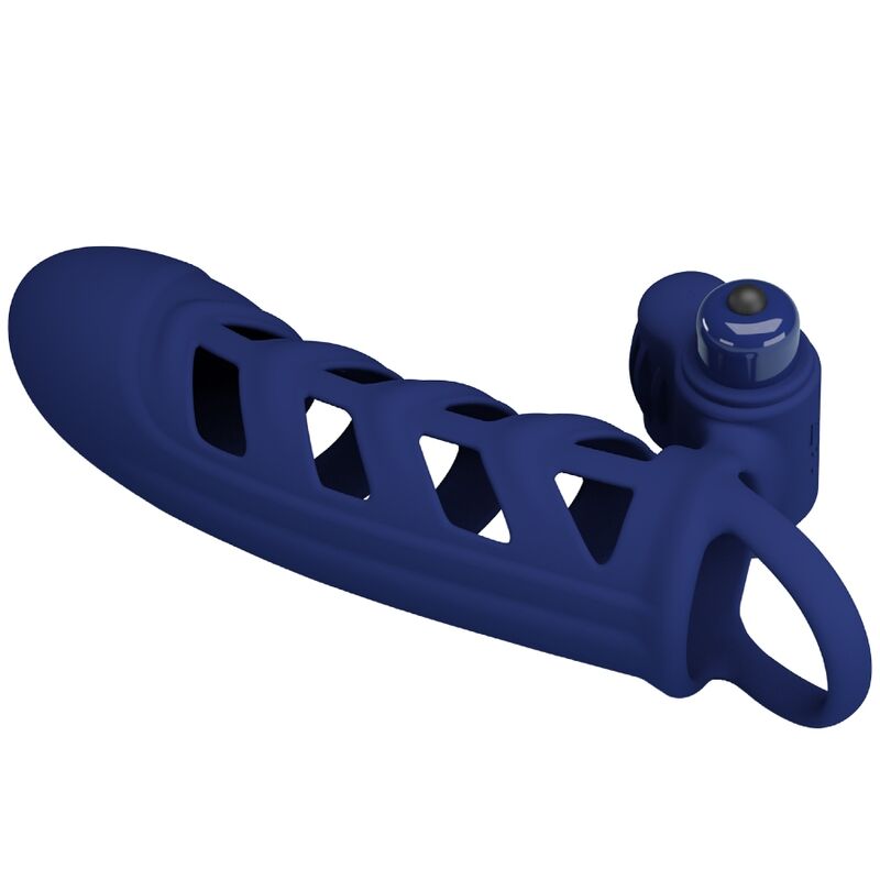 PRETTY LOVE – ALTAF VIBRATOR RING WITH SILICONE SHEATH BLUE