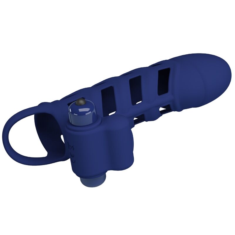PRETTY LOVE – ALTAF VIBRATOR RING WITH SILICONE SHEATH BLUE