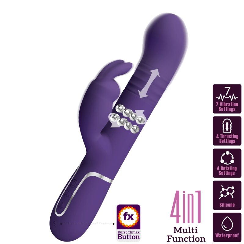 PRETTY LOVE – COALE RABBIT VIBRATOR 4 IN 1 PURPLE