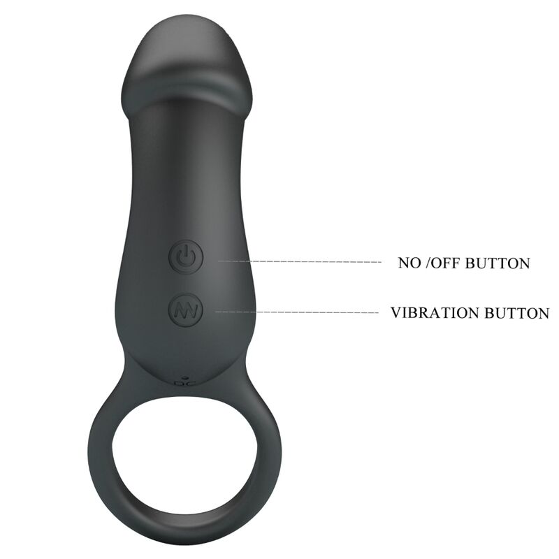 PRETTY LOVE - TRAE VIBRATING BLACK RING WITH STIMULATOR - Image 5