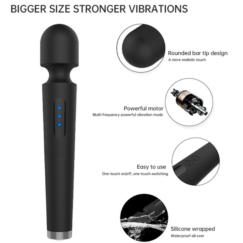 ARMONY - X POWER LARGE MASSAGER VIBRATOR 7 VIBRATIONS BLACK - Image 4