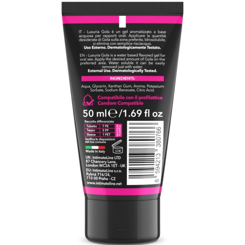 INTIMATELINE LUXURIA – ORAL SEX GEL CHERRY FLAVOR 50 ML