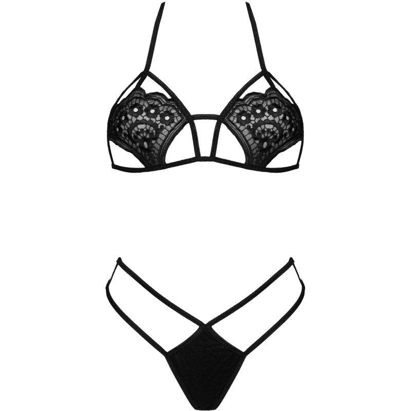 LIVCO CORSETTI FASHION - JIMENA LC 20216 BRA + THONG BLACK ONE SIZE - Image 3