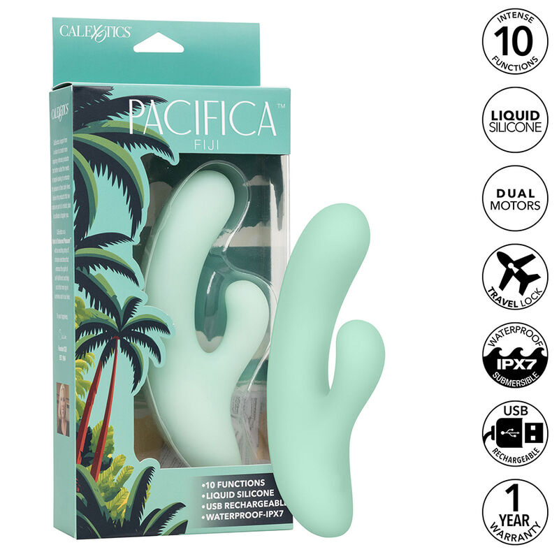 CALEXOTICS – PACIFICA FIJI VIBRATOR  ESTIMULATOR G SPOT 10 VIBRATIONS AQUA