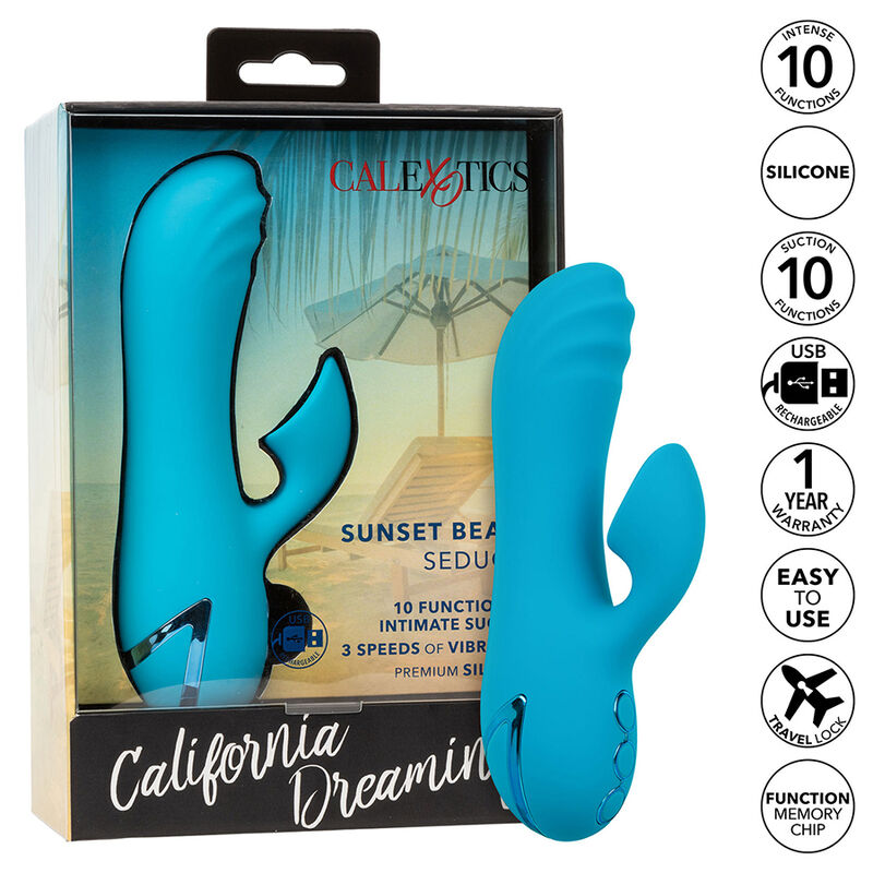 CALEXOTICS – SUNSET BEACH SEDUCER VIBRATOR  STIMULATOR 10 FUNCTIONS BLUE