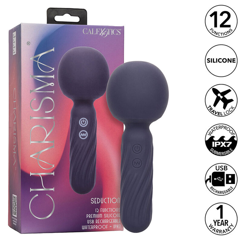 CALEXOTICS – CHARISMA SEDUCTION MASSAGER 12 FUNCTIONS 17.75 CM X 6.25 CM PURPLE
