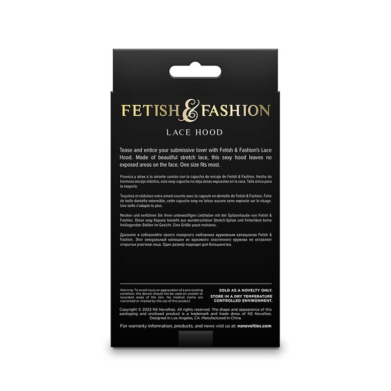 NS NOVELTIES – FETISH  FASHION LACE HOOD BLACK