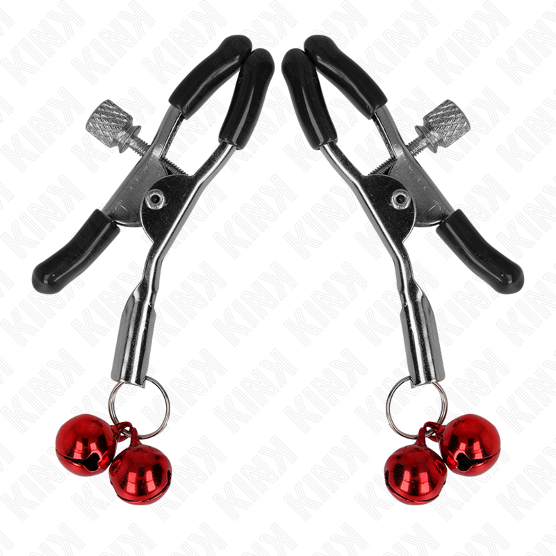 KINK – DOUBLE BELL NIPPLE CLAMP RED 6 CM