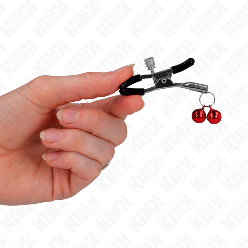 KINK - DOUBLE BELL NIPPLE CLAMP RED 6 CM - Image 3