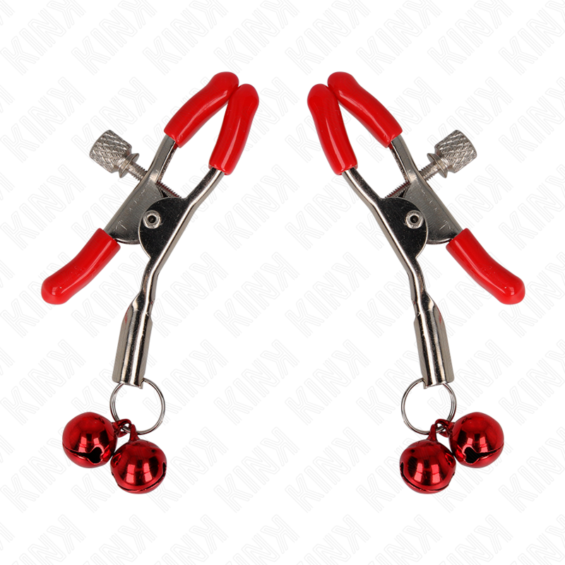 KINK – RED DOUBLE BELL NIPPLE CLAMP RED 6 CM