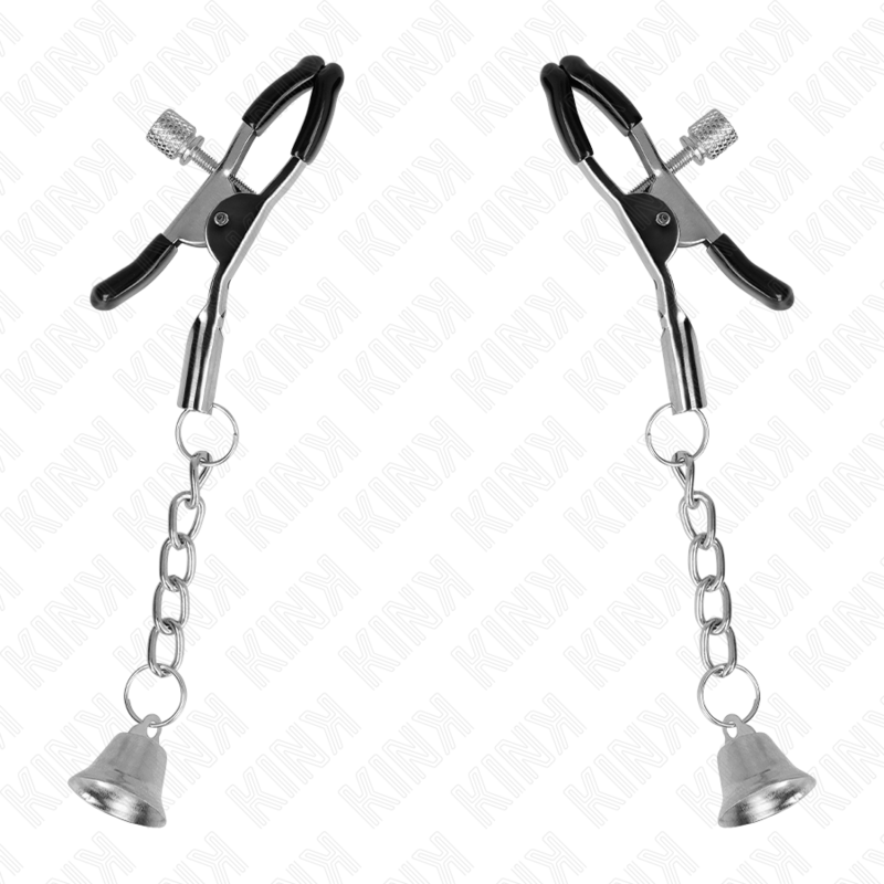 KINK – SILVER BELL PENDANT NIPPLE CLAMPS 6 CM