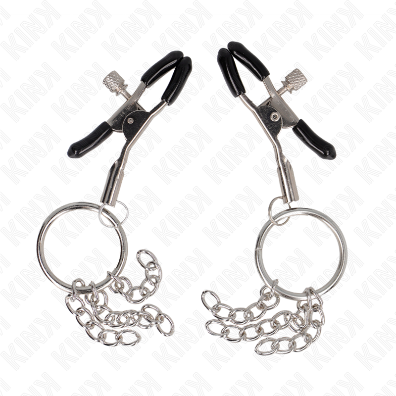 KINK – O RING NIPPLE CLAMP AND LITTLE CHAIN SILVER 6 CM