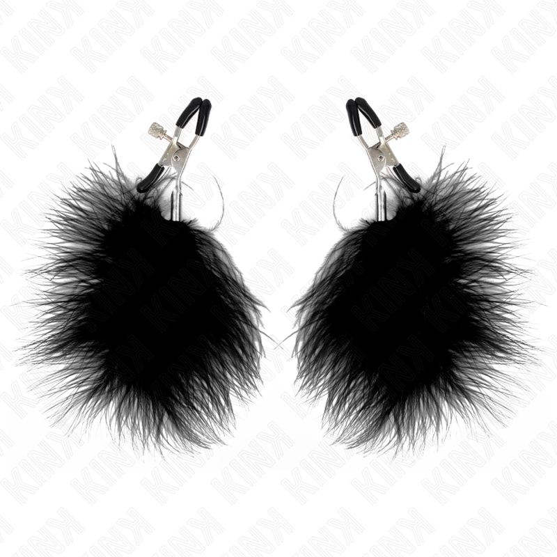 KINK – FEATHER NIPPLE CLAMP BLACK 7 CM