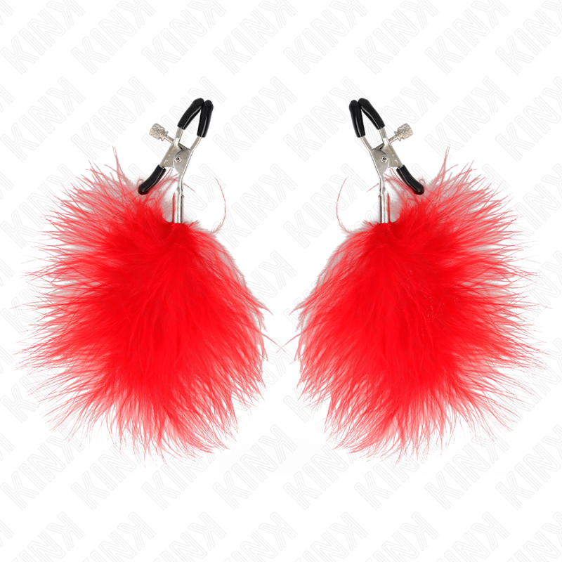 KINK – FEATHER NIPPLE CLAMP RED 7 CM