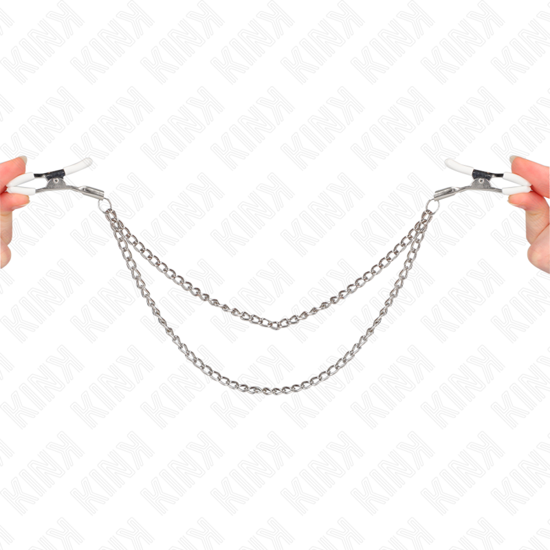 KINK – NIPPLE CLAMPS WITH 2 THIN CHAINS SILVER 20/23 CM