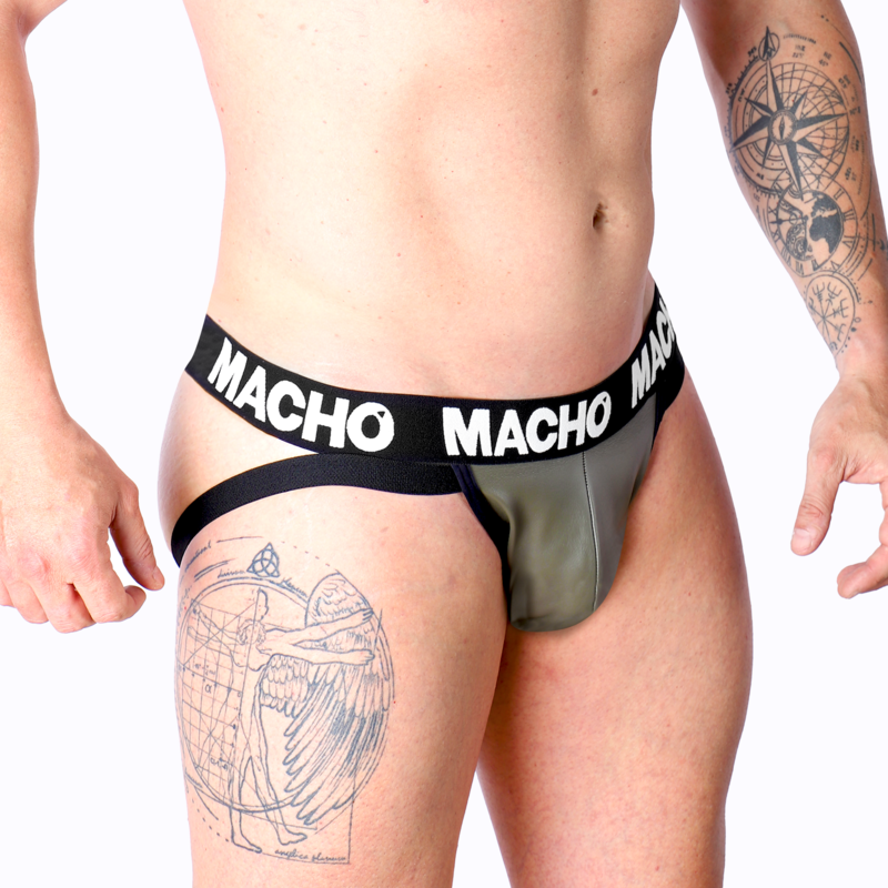 MACHO – MX27GR JOCK CUERO GRIS BEIGE XL