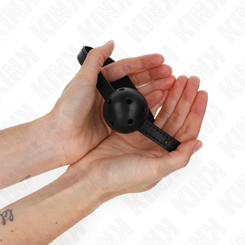 KINK – SIMPLICITY BLACK BREATHABLE BALL 4.5 CM GAG 62 x 1.5 CM