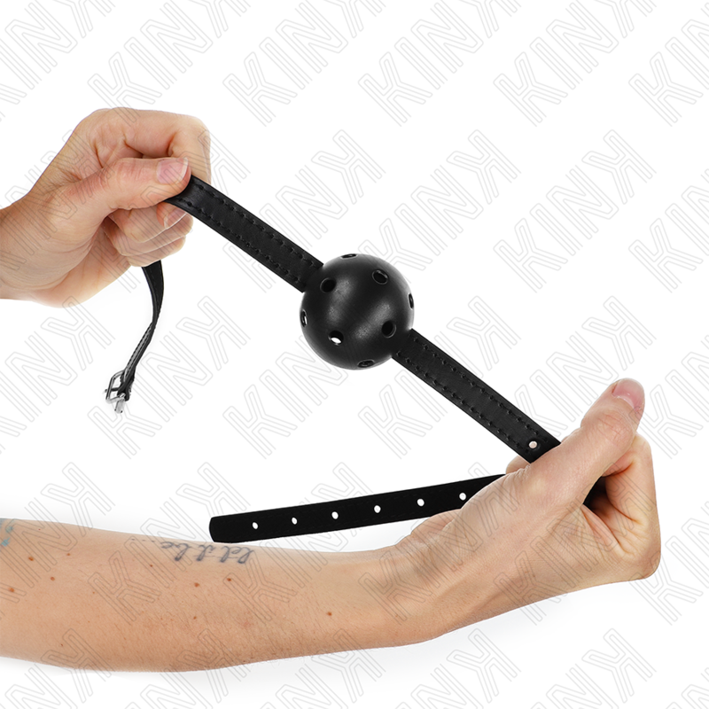 KINK – SIMPLICITY BLACK BREATHABLE BALL 4.5 CM GAG 62 x 1.5 CM