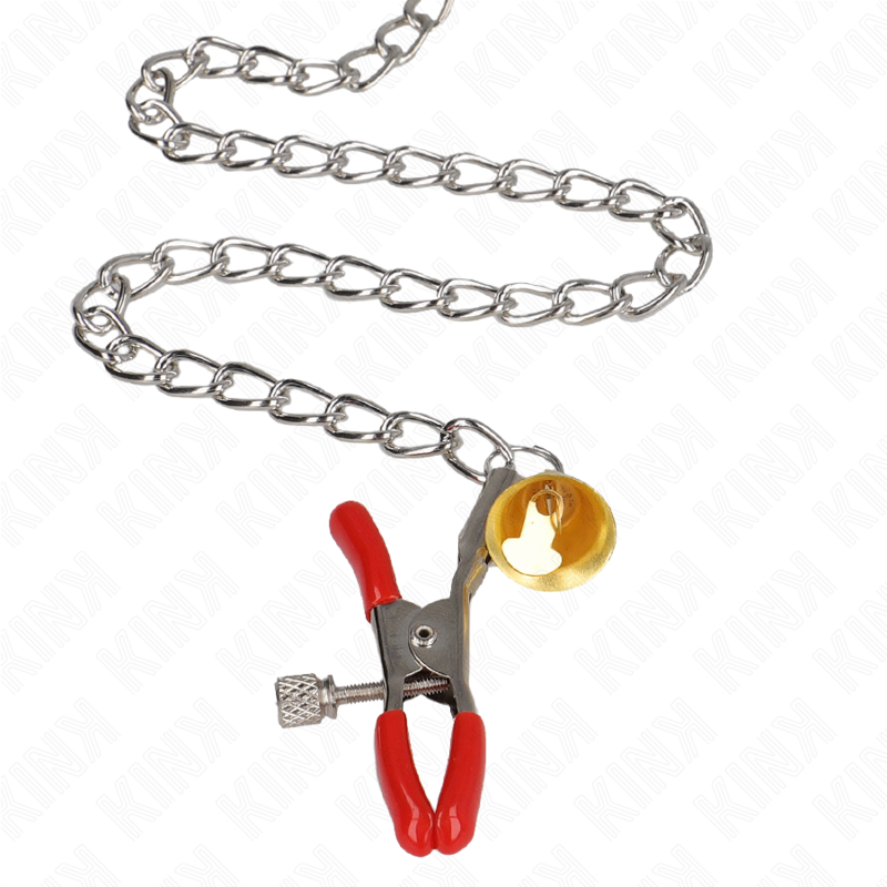 KINK - BELL TRIPLE NIPPLE AND CLIT CLAMPS RED WITH CHAIN 30 CM - Image 4