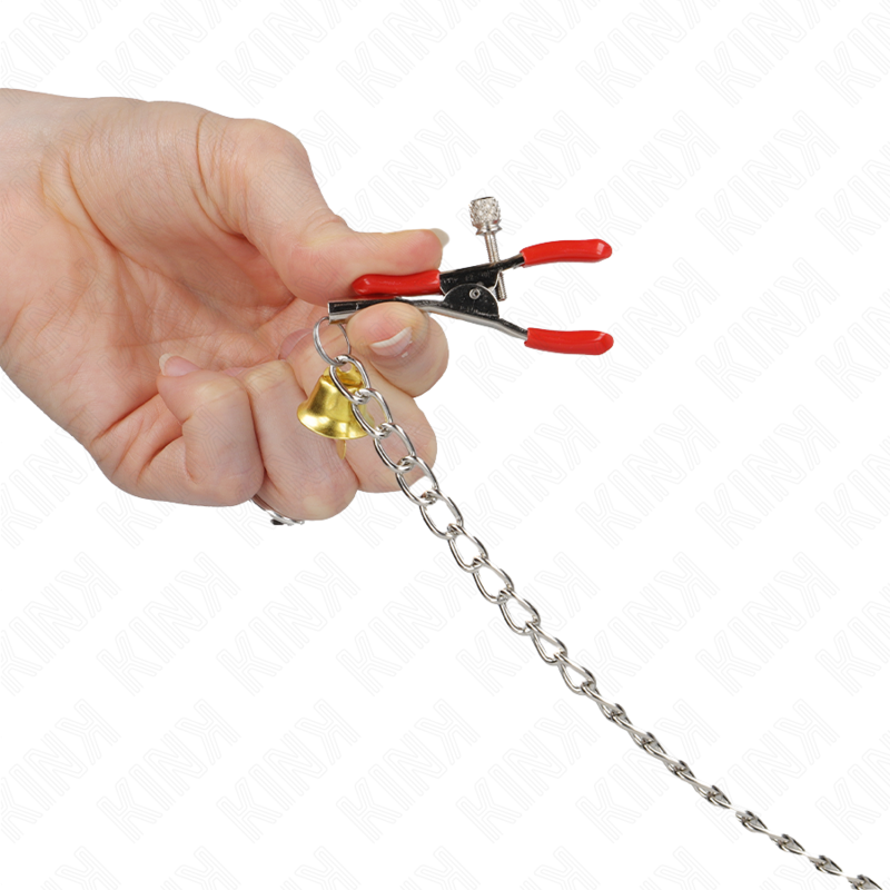 KINK - BELL TRIPLE NIPPLE AND CLIT CLAMPS RED WITH CHAIN 30 CM - Image 3