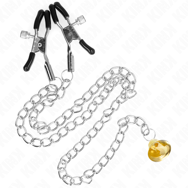 KINK – CHAIN NIPPLE CLAMPS WITH HORN PENDANT 30 CM
